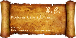 Moduna Cipriána névjegykártya